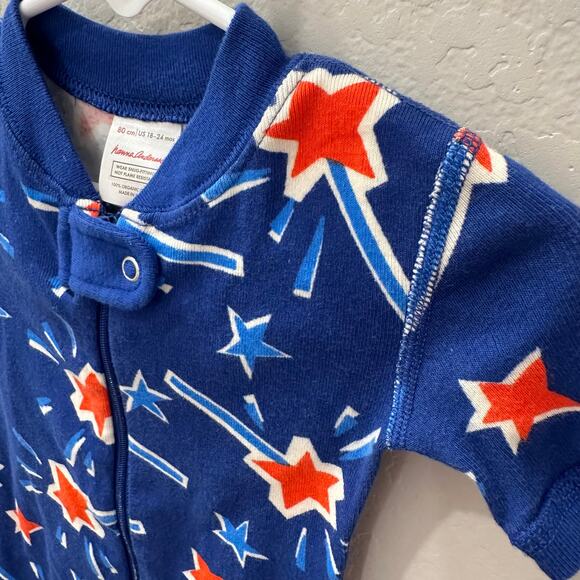 Hanna Andersson Patriotic Sparkle & Shine Summer Zip Sleeper Pajamas - Picture 2 of 8